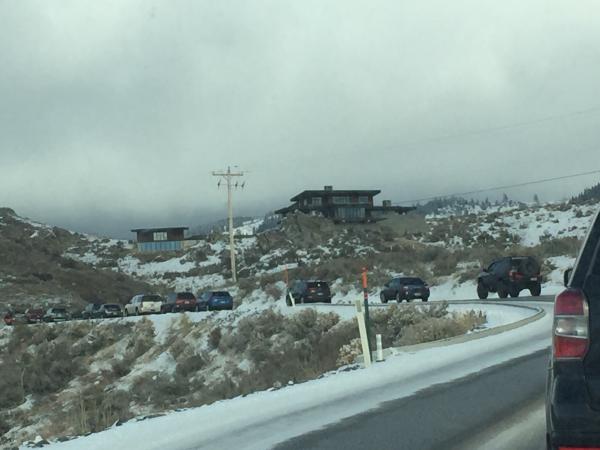 All traffic stopped, Bogus Basin Rd