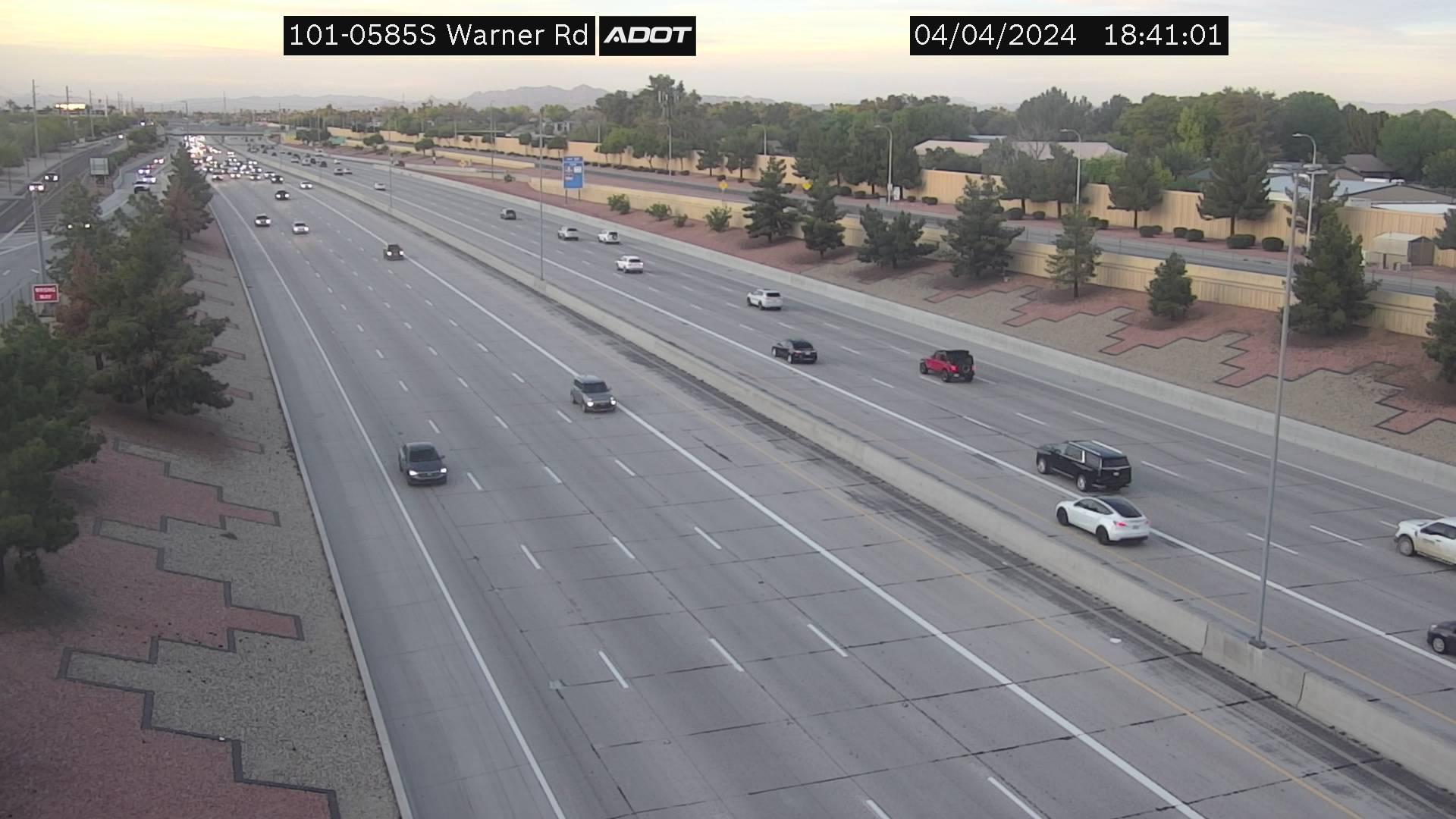 Orangetree › South: I-101 SB 58.50 @Warner Rd Traffic Camera