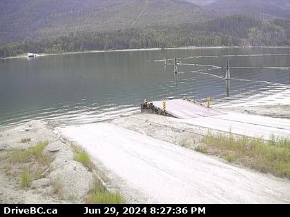Hwy-6 at Needles Ferry landing, looking east. (elevation: 443 metres) <div style='font-size:8pt;font-style:italic'> <br><a href='https://www2.gov.bc.ca/gov/content?id=513E0912F5E548129E91DEE984DD3D2B' target='_blank'>Needles/Fauquier Ferry information</a>. For inland ferry updates, visit <a href='http://www.drivebc.ca/' target='_blank'> DriveBC </a>. </div> Traffic Camera