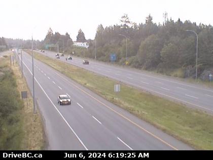 Hwy-1, southbound, near the View Royal/Colwood exit, looking east. (elevation: 26 metres) Traffic Camera