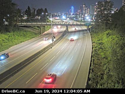 Hwy-1 at Douglas Rd overpass, looking west. (elevation: 22 metres) Traffic Camera