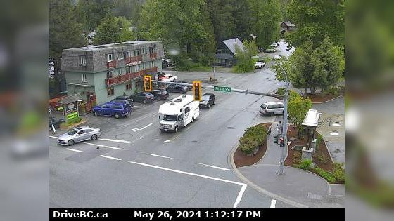 Whistler Creekside › West: Hwy 99, in Whistler at Lake Placid Rd, looking west Traffic Camera