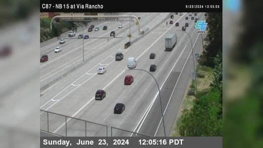 Escondido › North: C087) I-15 : Via Rancho Parkway Traffic Camera