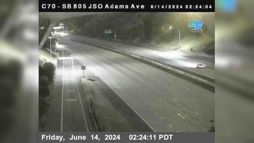 Normal Heights › South: C070) I-805 : Just South of Adams Ave Traffic Camera