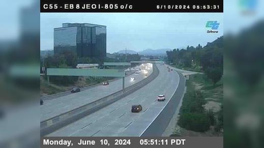 Normal Heights › East: C 055) I-8 : Just East Of I-805 Traffic Camera