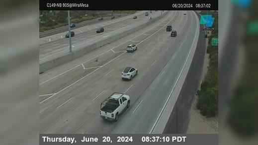 Traffic Cam San Diego › North: C149) I-805 : Mira Mesa Boulevard Player