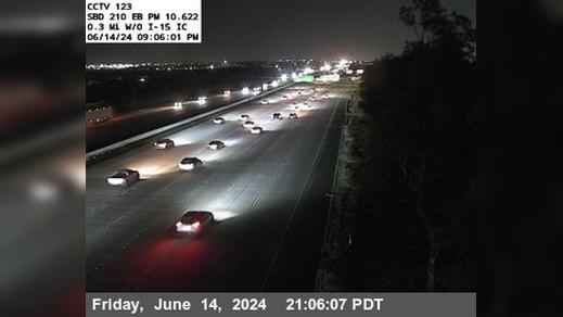 Traffic Cam Rancho Cucamonga › East: I-210 : (123) 0.3 Miles West of I-15 Player