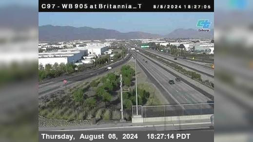 San Diego › West: C097) I-905 : Britannia Top Traffic Camera