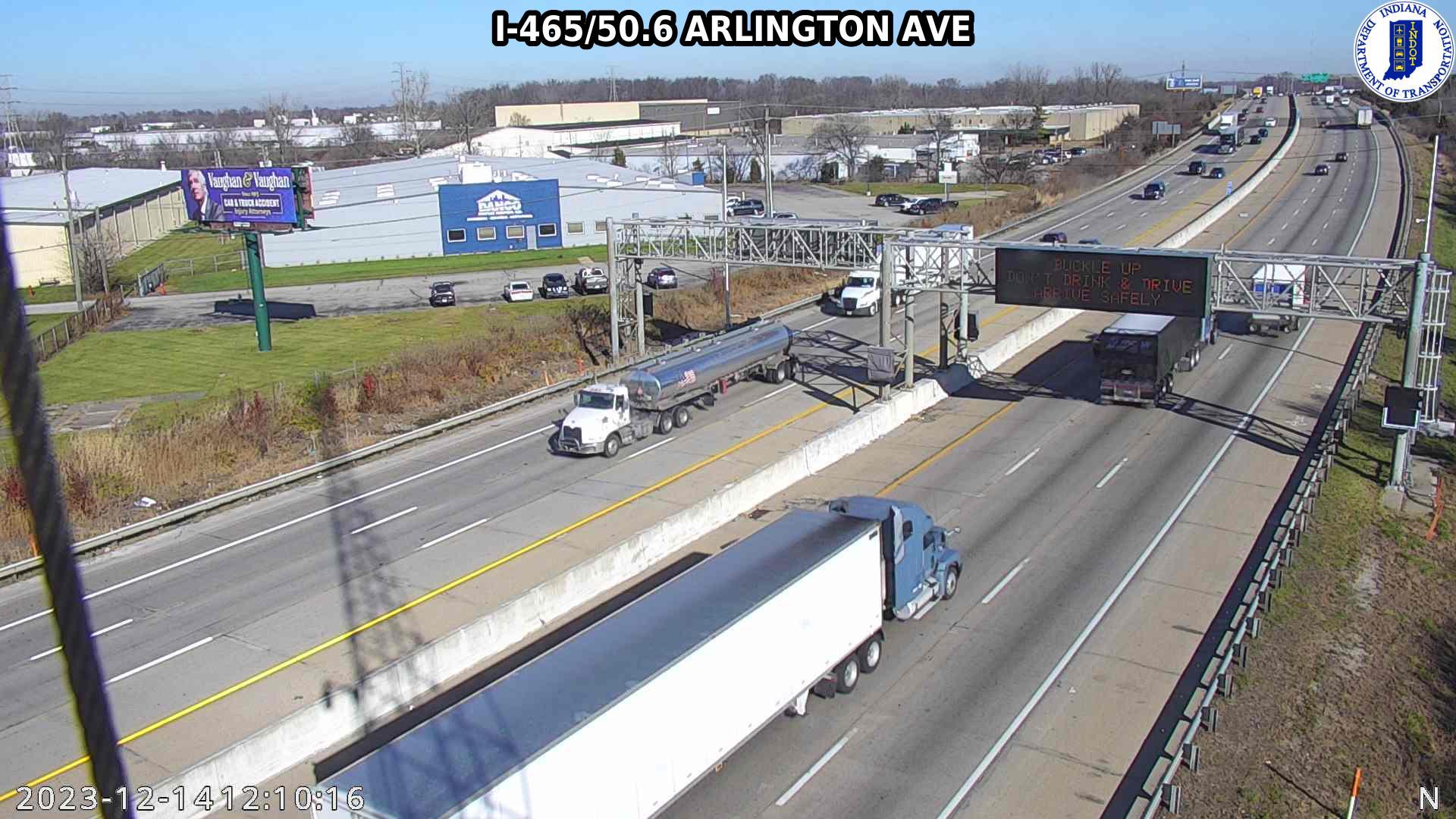 Traffic Cam Indianapolis: I-465: I-465/50.6 ARLINGTON AVE Player