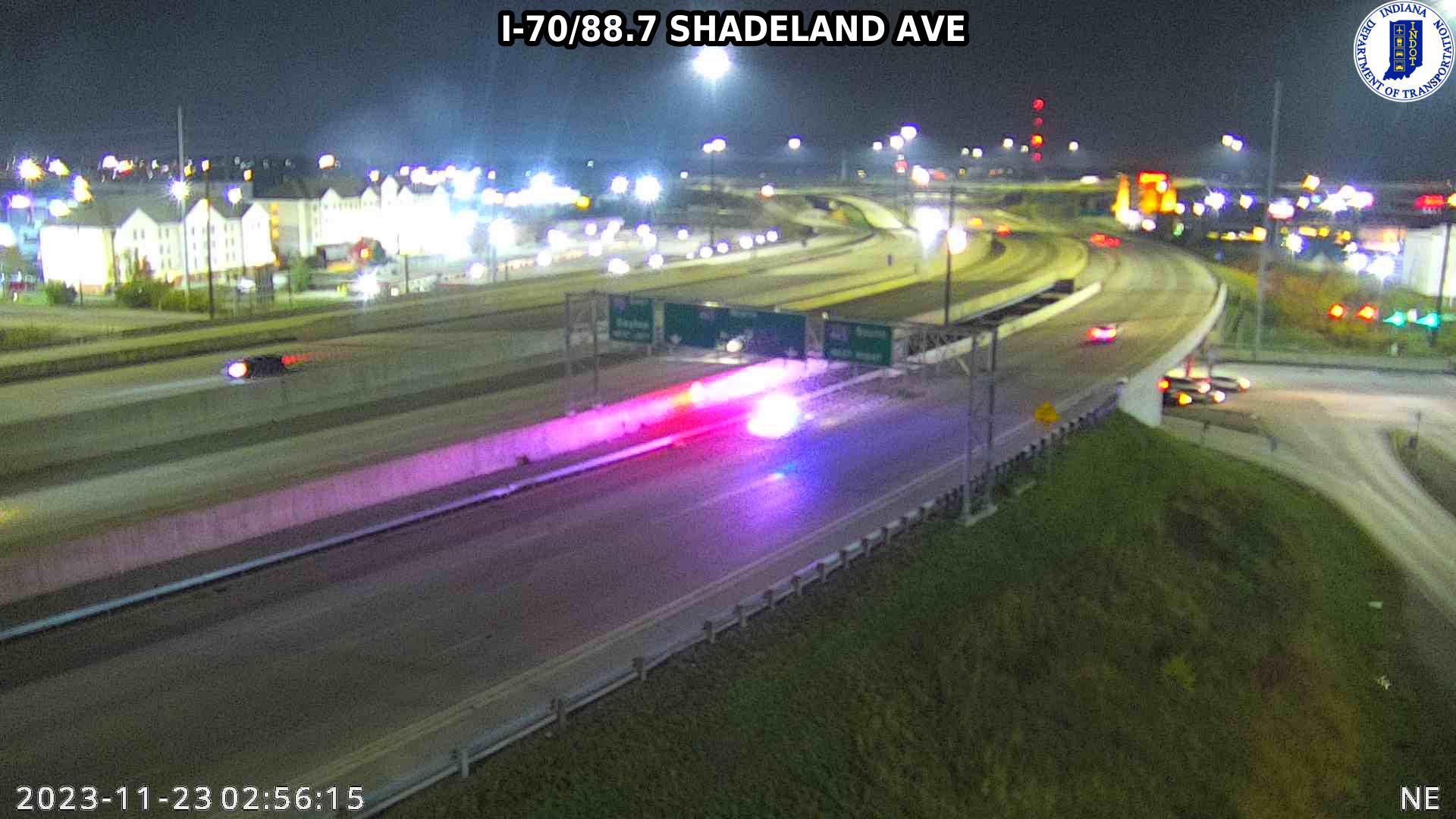 Indianapolis: I-70: I-70/88.7 SHADELAND AVE Traffic Camera