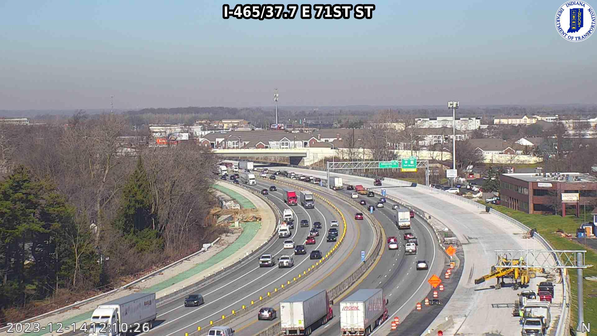 Indianapolis: I-465: I-465/37.7 E 71ST ST : I-465/37.7 E 71ST ST Traffic Camera