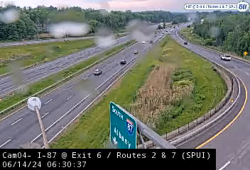 I-87 at Exit 6 - NY 7 and NY 2 - Northbound Traffic Camera