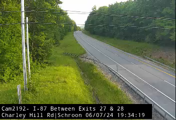 I-87 Northbound at Charley Hill Rd Schroon (South of Exit 28) - Northbound Traffic Camera