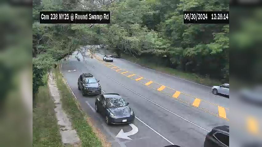 Huntington: NY 25 at Round Swamp Road Traffic Camera