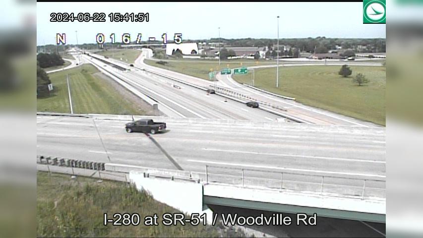 Traffic Cam Northwood: I-280 at SR-51 - Woodville Rd Player