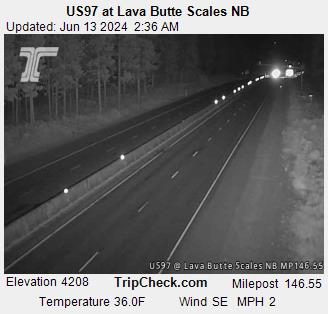 Traffic Cam US 97 at Lava Butte Scales NB Player