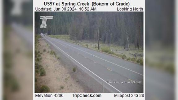 Chiloquin: US 97 at Spring Creek (Bottom of Grade) Traffic Camera