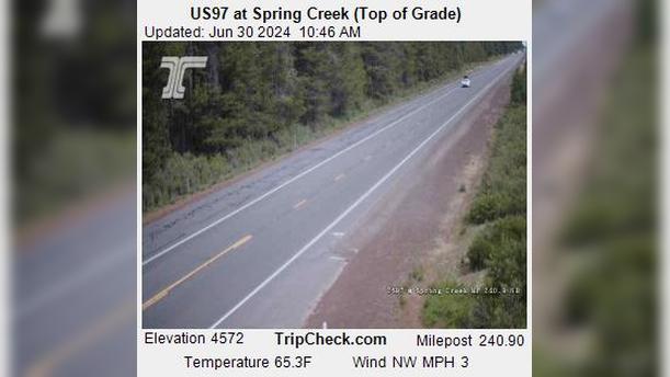 Chiloquin: US 97 at Spring Creek (Top of Grade) Traffic Camera