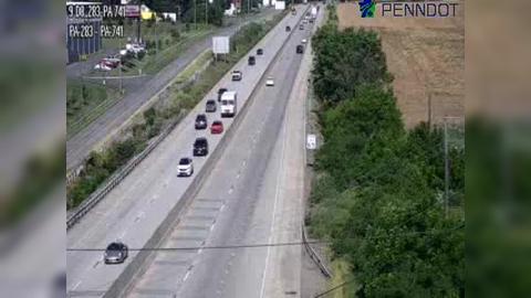 Traffic Cam Florys Mill: PA 283 @ PA 741 EAST PETERSBURG/MILLERSVILLE EXIT Player