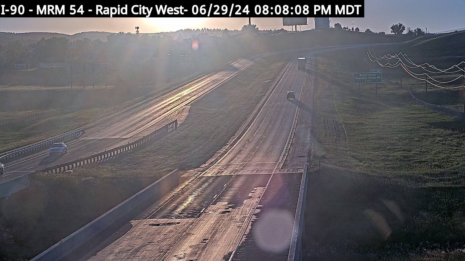 West of town along I-90 @ MP 54 - North (WB) Traffic Camera