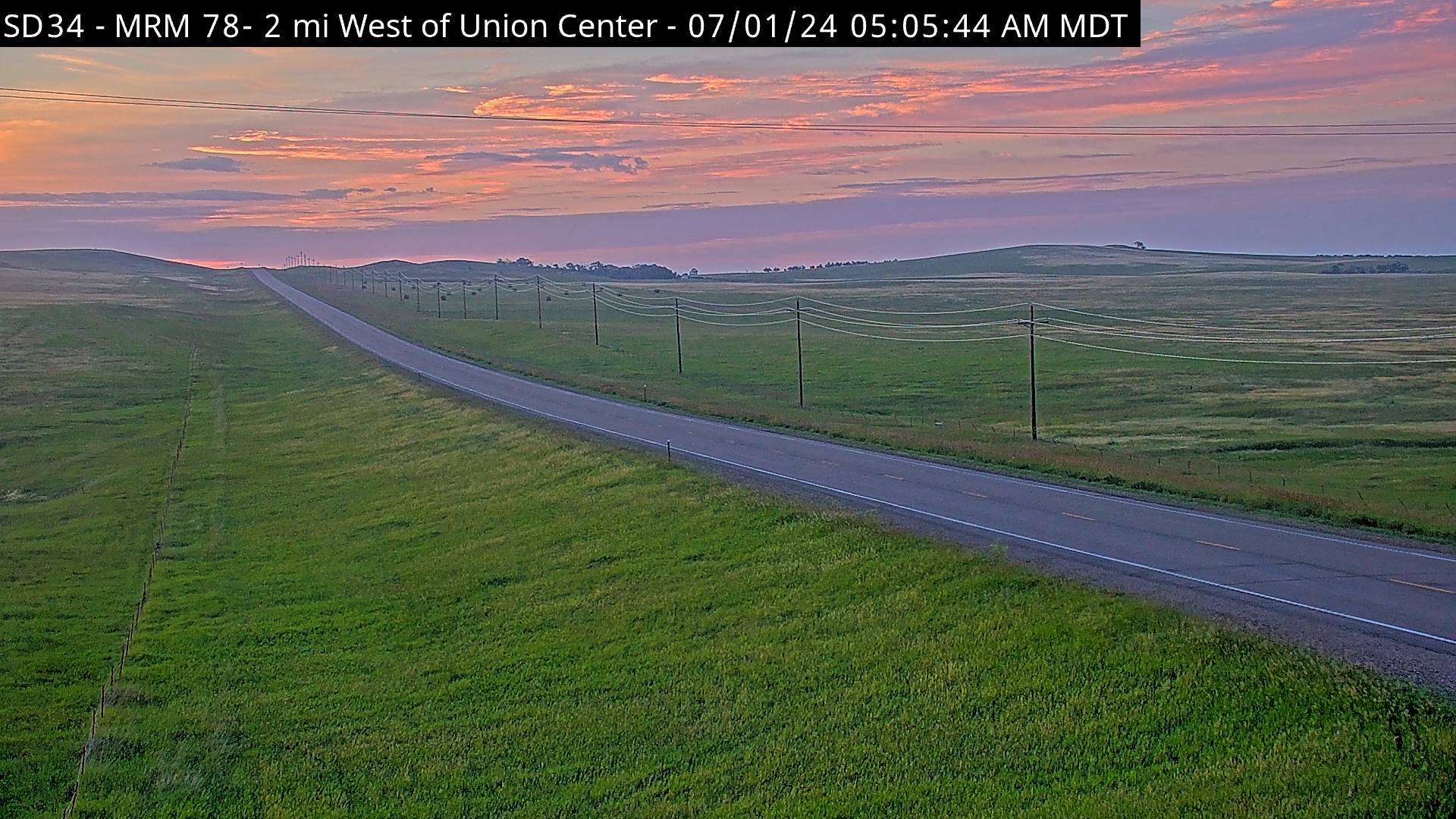 Traffic Cam 2 miles west of town along SD-34 and MP 78 - East Player