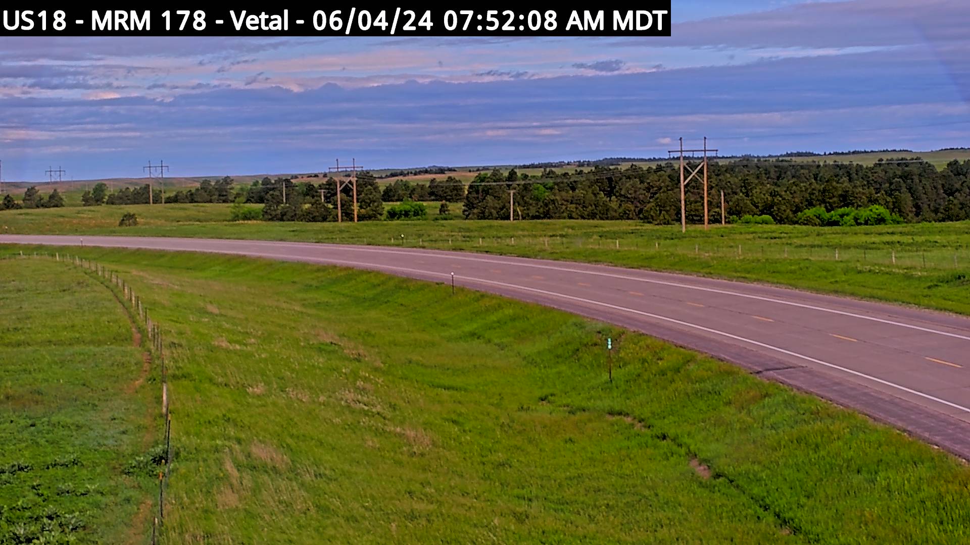 Traffic Cam 10 miles east of town along US-18 @ MP 178 - West Player