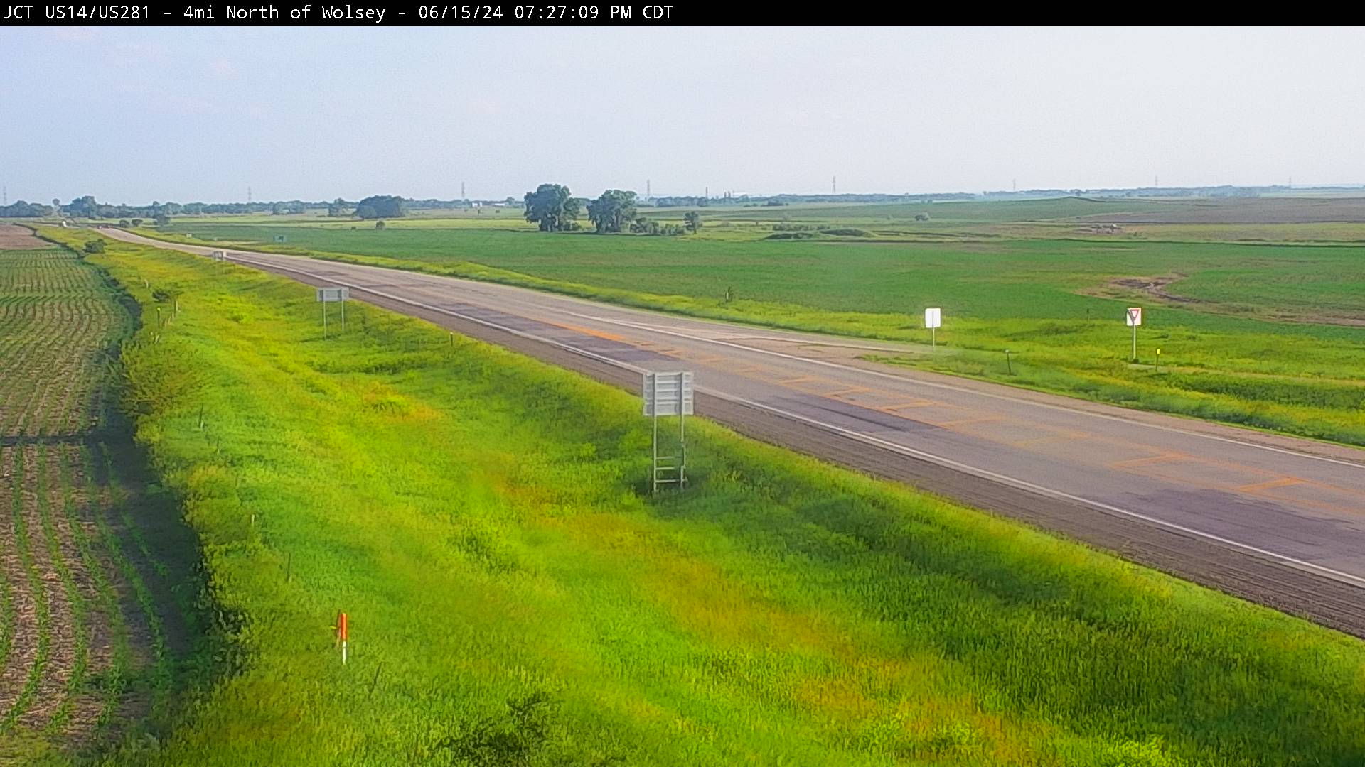 4 miles north of town at junction US-14 & US-281 - South Traffic Camera