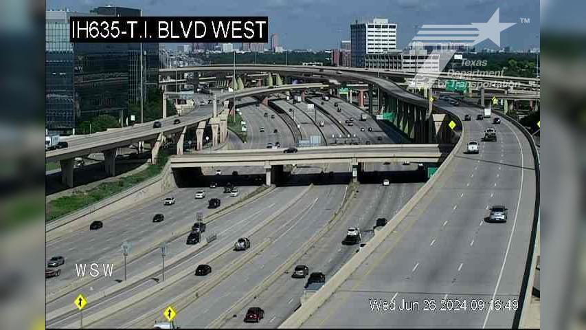 Traffic Cam Dallas › East: I-635 @ T.I. Blvd West Player
