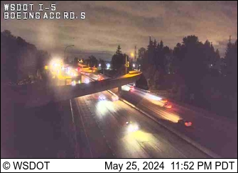 Traffic Cam I-5 at MP 157.8: Boeing Access Rd, S Player