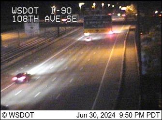 Traffic Cam I-90 at MP 8.9: 108th Ave SE Player