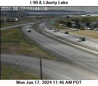 Traffic Cam I-90 at MP 296.2: Liberty Lake Rd Player