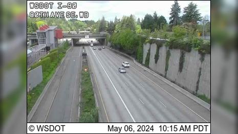 Traffic Cam Beaumont: I-90 at MP 6.9: 80th Ave SE Westbound Player