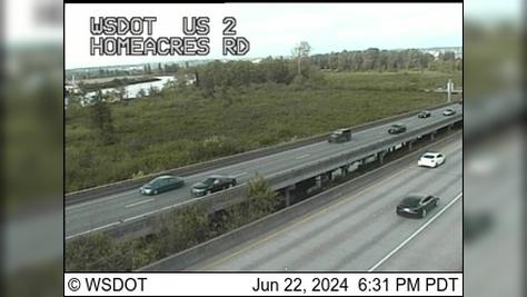 Everett: US 2 at MP 0.6: Homeacres Rd Traffic Camera