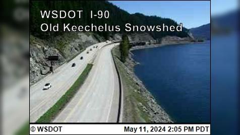 Traffic Cam Hyak: I-90 at MP 57.7: Old Keechelus Snow Shed Player